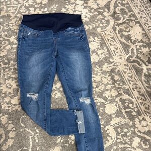 Stylish Blue Maternity Jeggings